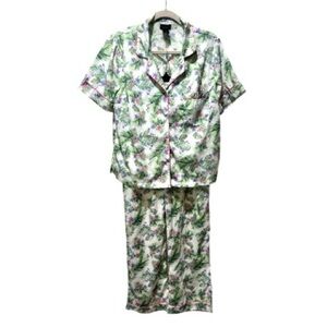 Cynthia Rowley Floral Palm Tropical Pajama Set – Top & Pants Size L